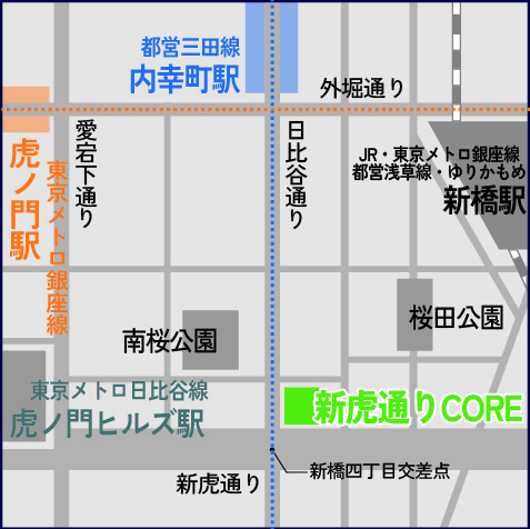 新虎通りTHE_CORE_地図